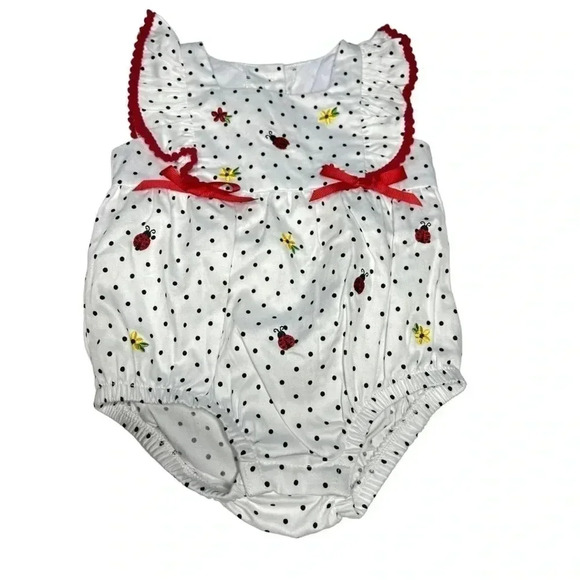 GOOD LAD BABY GIRL ROMPERS•SIZE6-9 MONTHS•SUMMER STRIPED ROMPER•POLKA DO… - Picture 9 of 10